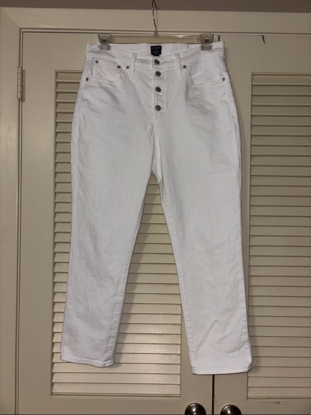 J. Crew White Essential Straight Jeans